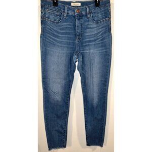 Madewell High-Waisted Womens Denim Jeans With Raw Hem & Five-Pocket Design